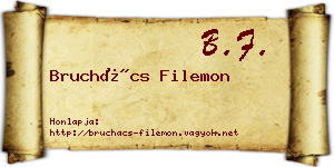 Bruchács Filemon névjegykártya